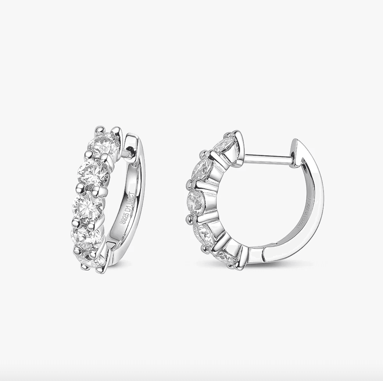 1 Carat, Bridal, Wedding Day Hoops, Gold - MargalitRings