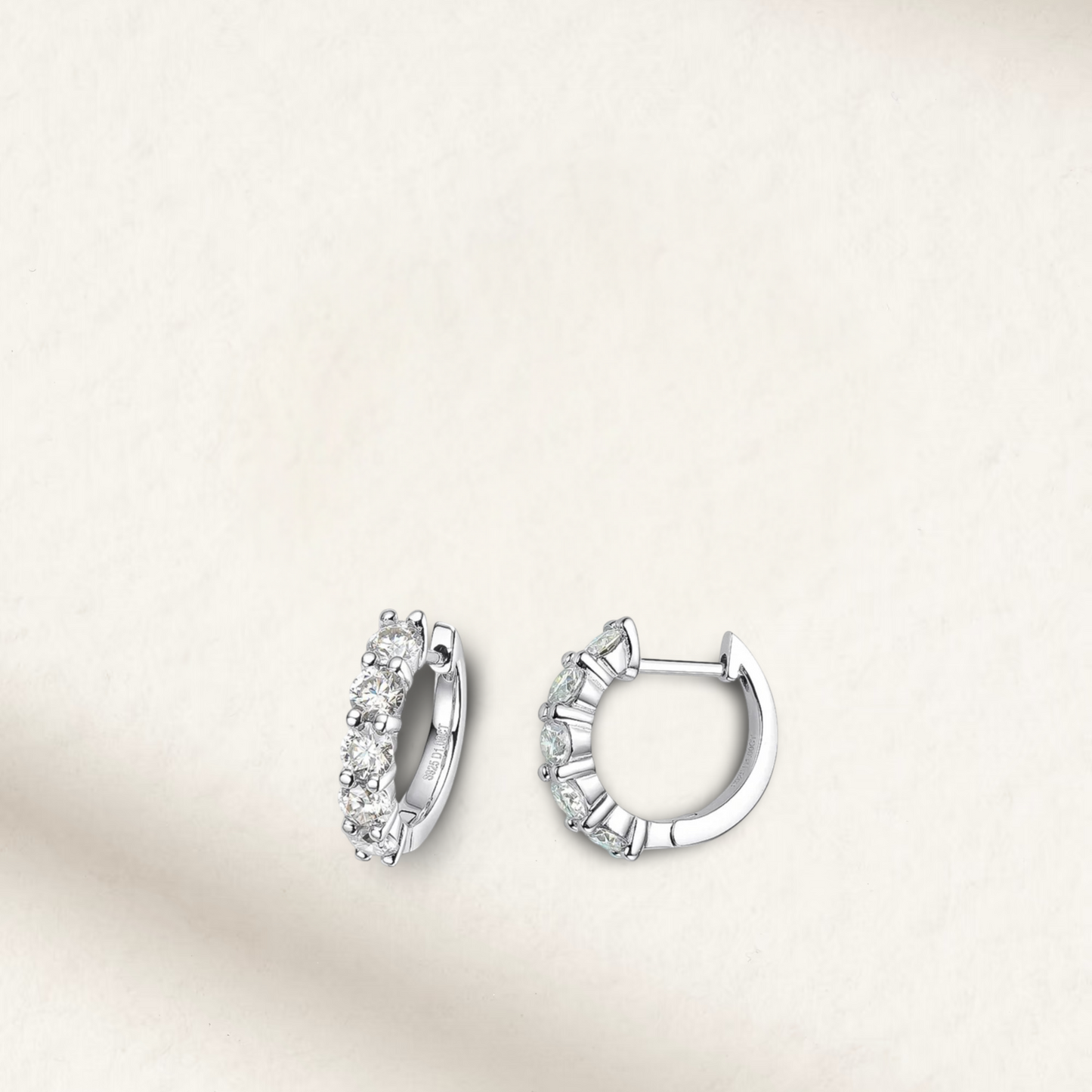 1 Carat, Bridal, Wedding Day Hoops, Sterling Silver
