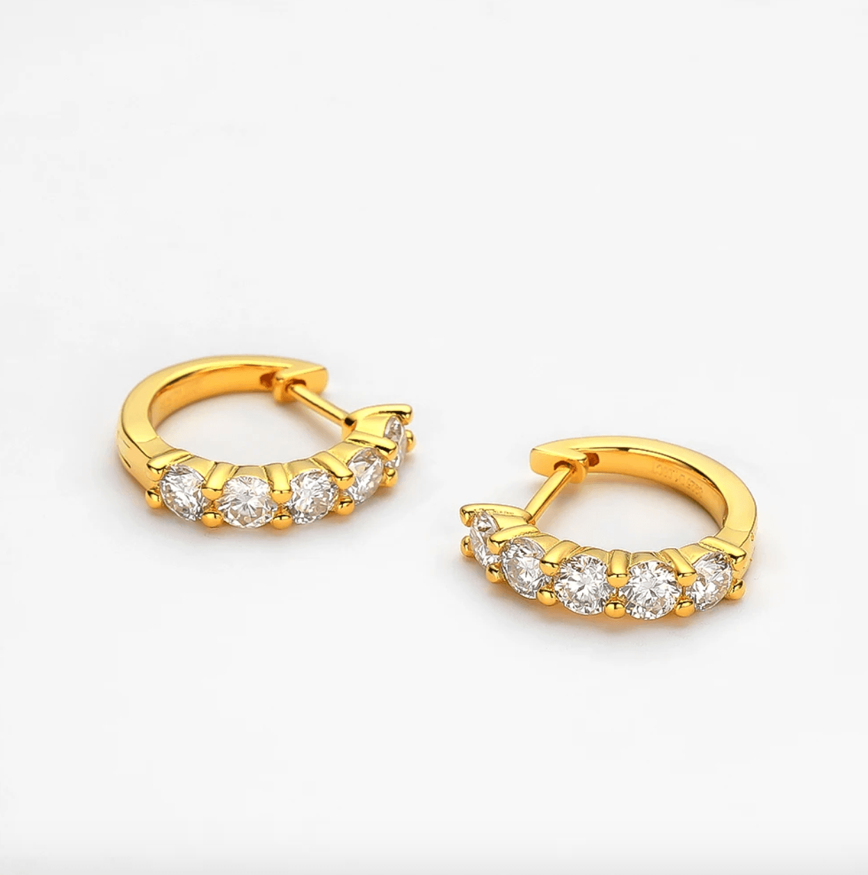 1 Carat, Bridal, Wedding Day Hoops, Sterling Silver - MargalitRings