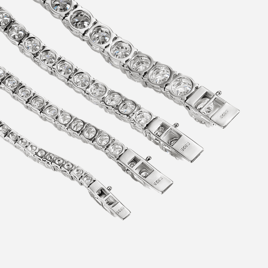 Moissanite Tennis Necklace, Sterling Silver - MargalitRings