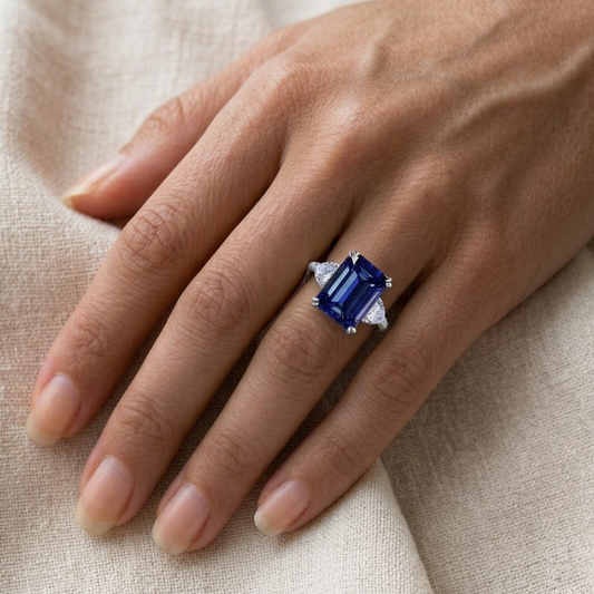 3.5 Carat, Colombian Emerald & Diamond Ring, Emerald Cut
