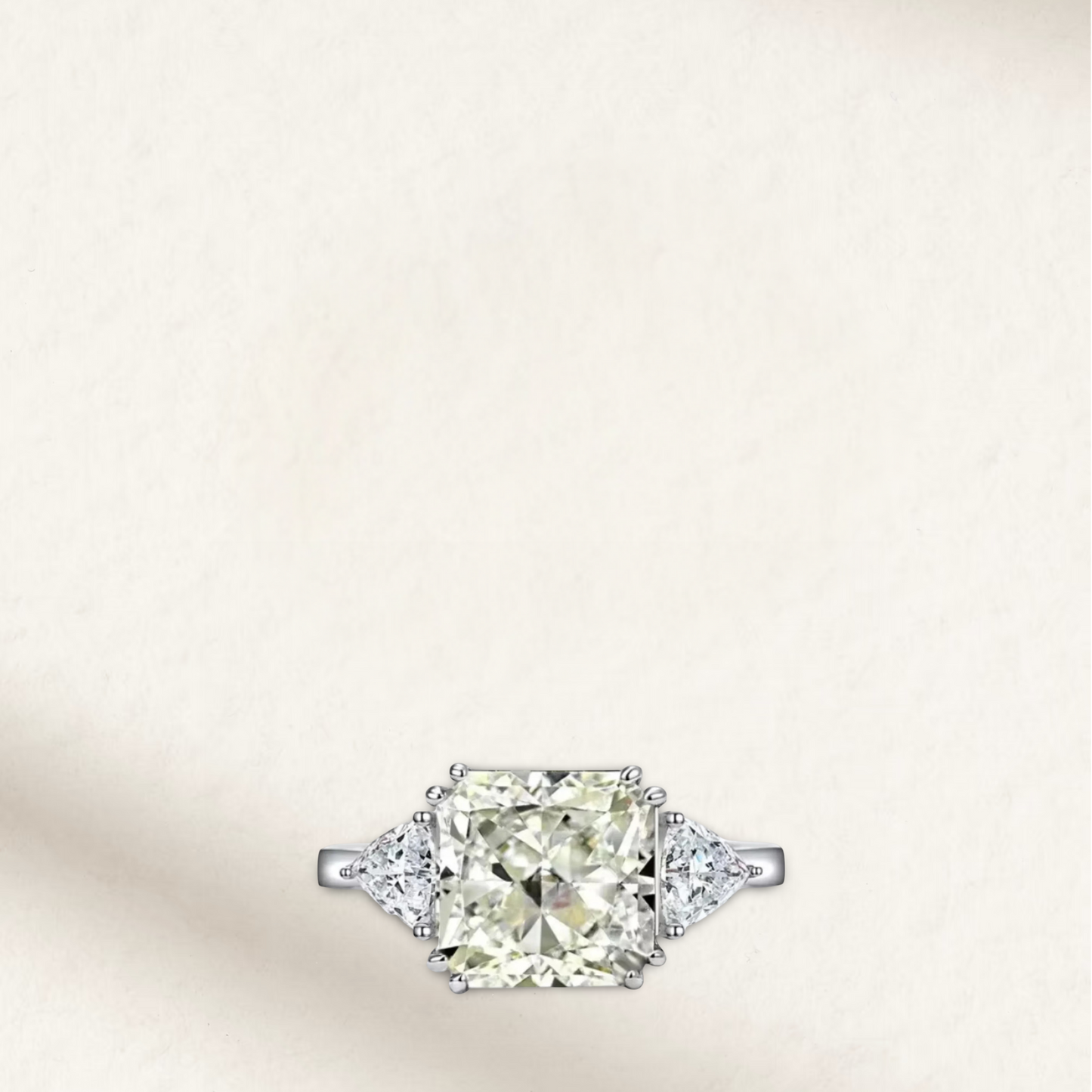 3 Carat, Light Yellow Princess Cut, Cocktail Ring, lab made