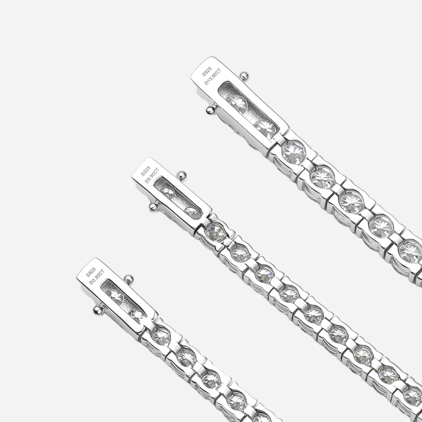 Moissanite Round, Tennis Bracelet, Sterling Silver