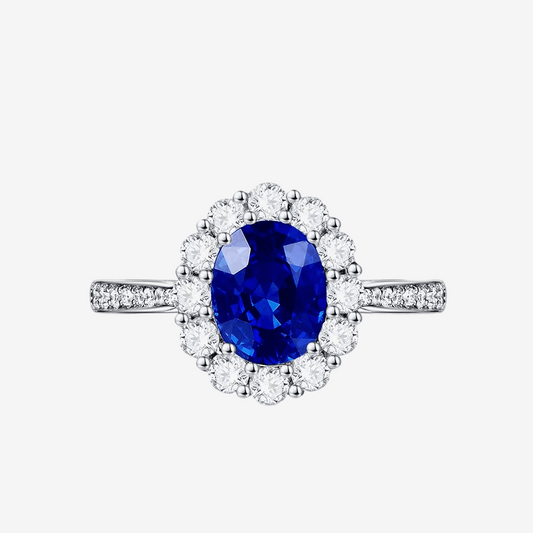Princess Diana Engagement Ring Blue Sapphire Engagement Ring, 2 Carats - MargalitRings