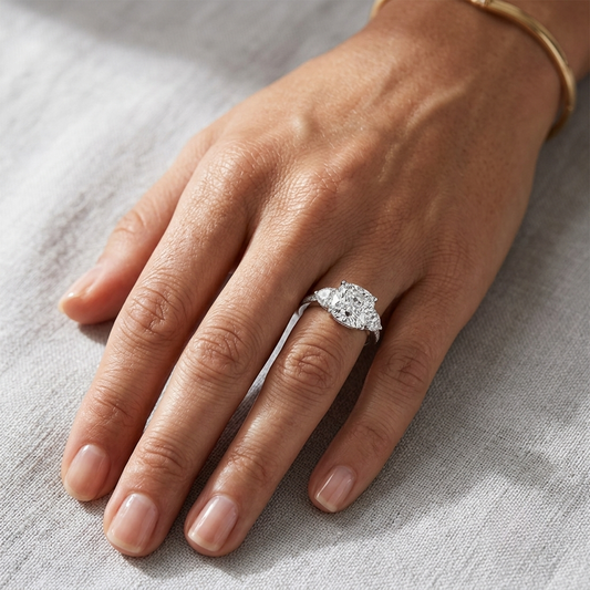 Cushion Cut Engagement Ring, 5 Carats, Demi Channel Set