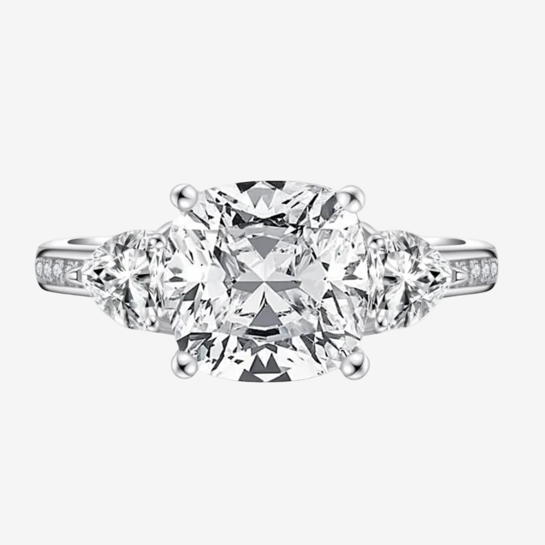 Cushion Cut Engagement Ring, 5 Carats, Demi Channel Set