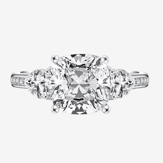 Cushion Cut Engagement Ring, 5 Carats, Demi Channel Set - MargalitRings