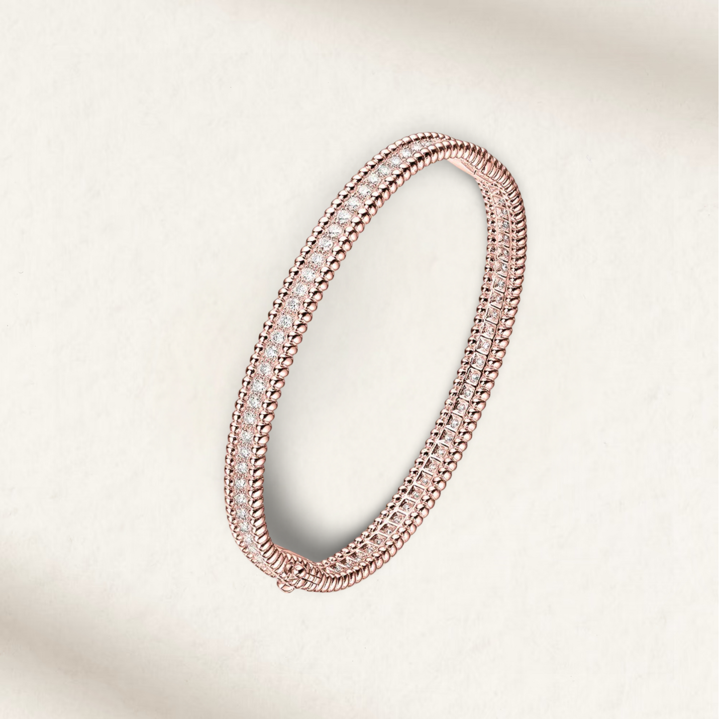 Diamond 1 Row Bangle, Rose Gold