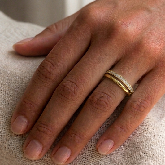 Double Band Eternity Ring, Yellow Gold