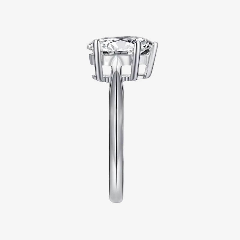 Pear Shape Engagement Ring, 2 Carats, Sterling Silver