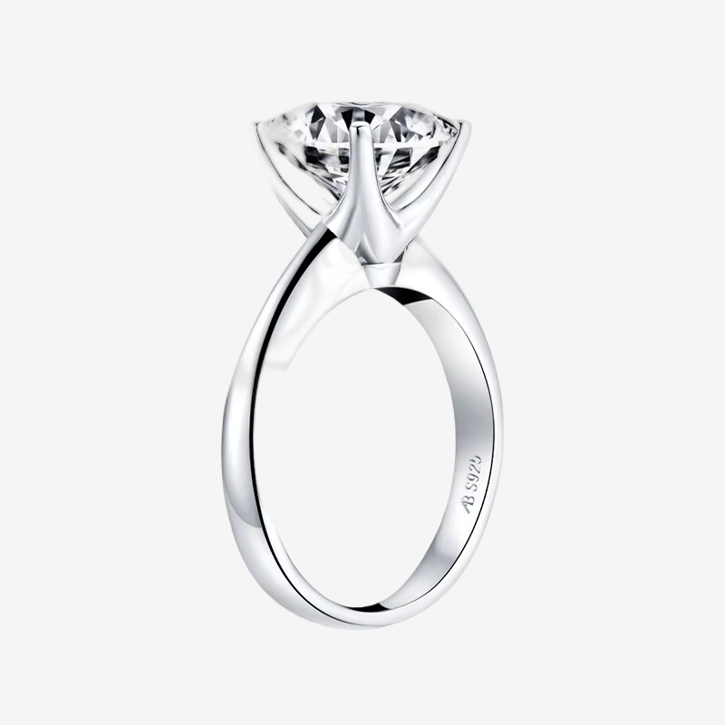 Cushion Cut Engagement Ring, 3 Carats, Sterling Silver