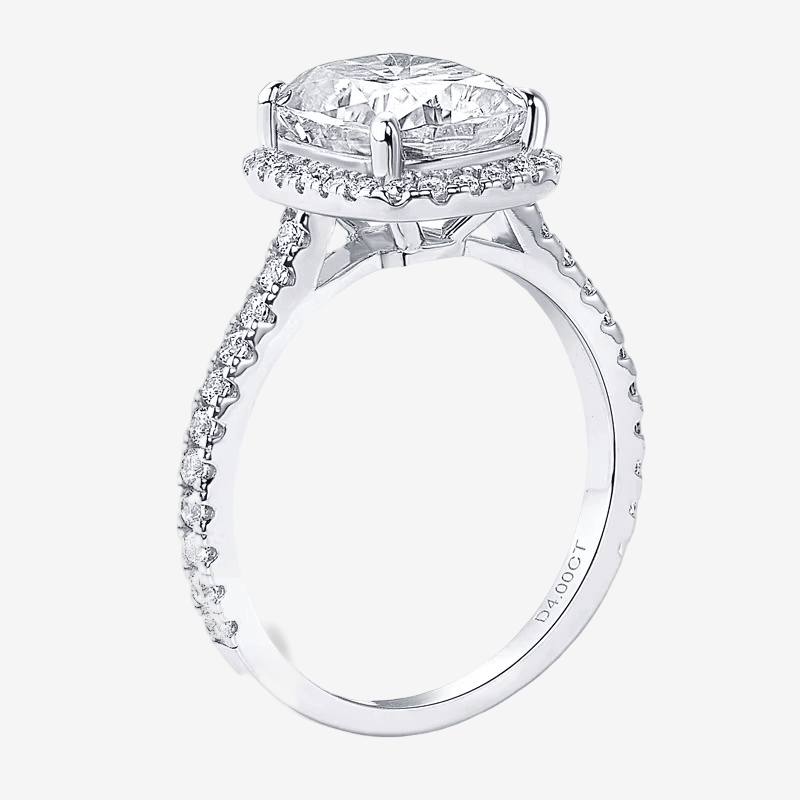 Cushion Cut Halo Engagement Ring, 4 Carats - MargalitRings