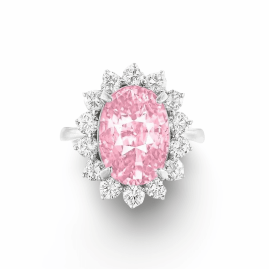 Lady Gaga's Engagement Ring, Pink Oval Sapphire, 6 Carats - MargalitRings