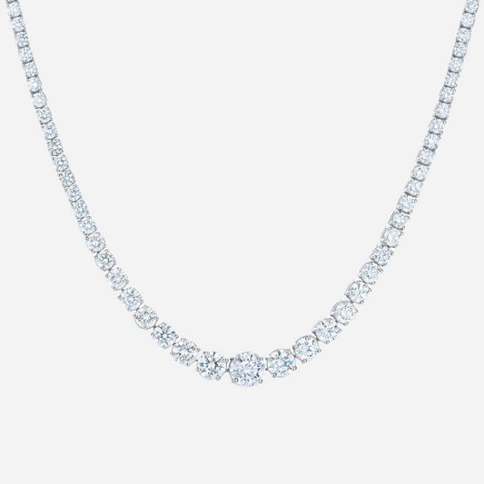 Riviera Line Necklace with Graduated Moissanite Stones