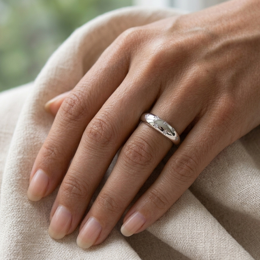 Scattered Star Inlay Ring Sterling Silver