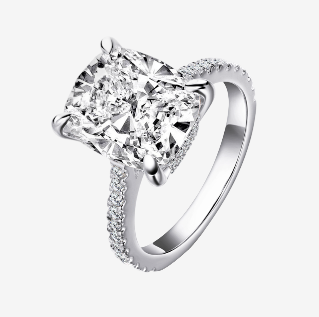 Cushion Cut Ring Solitaire Ring Cushion Moissanite Ring Cushion Cut Diamond Ring For Women Engagement Ring 6 carat ring cushion promise ring silver