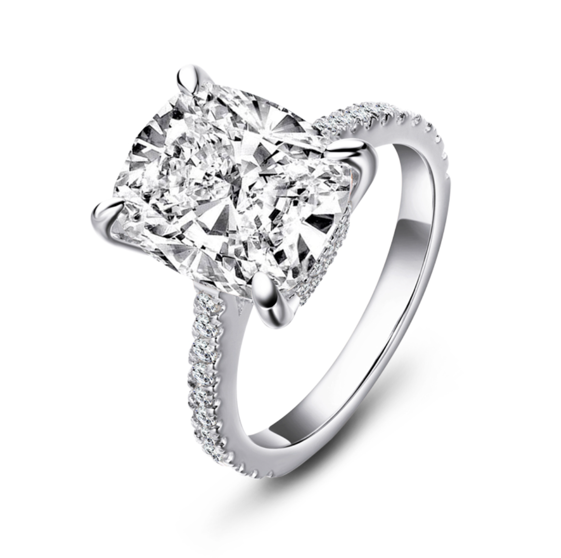 Cushion Cut Ring Solitaire Ring Cushion Moissanite Ring Cushion Cut Diamond Ring For Women Engagement Ring 6 carat ring cushion promise ring silver
