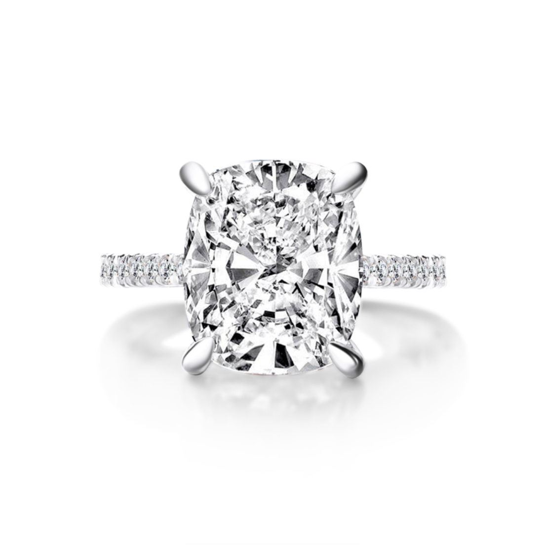 Cushion Cut Ring Solitaire Ring Cushion Moissanite Ring Cushion Cut Diamond Ring For Women Engagement Ring 6 carat ring cushion promise ring silver front