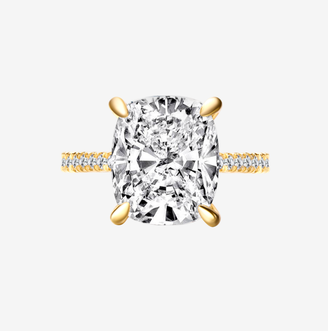 Cushion Cut Ring Solitaire Ring Cushion Moissanite Ring Cushion Cut Diamond Ring For Women Engagement Ring 6 carat ring cushion promise ring gold front