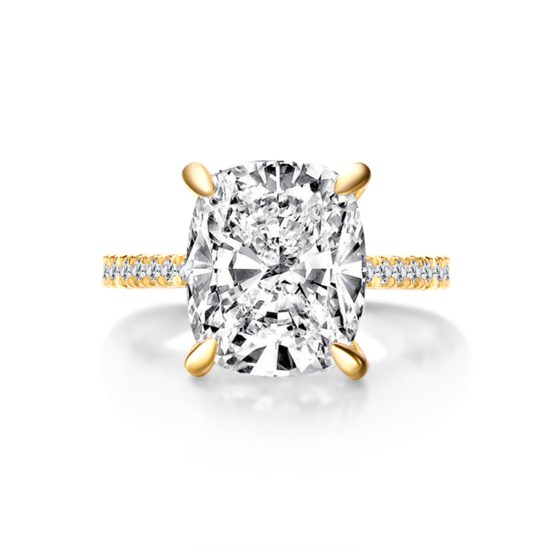 Cushion Cut Ring Solitaire Ring Cushion Moissanite Ring Cushion Cut Diamond Ring For Women Engagement Ring 6 carat ring cushion promise ring gold front