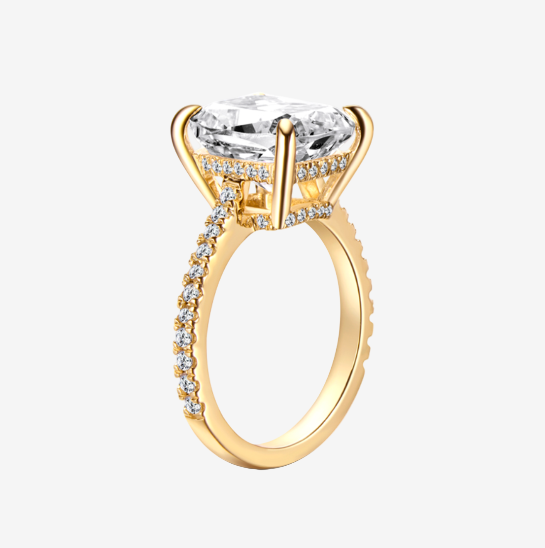 Cushion Cut Ring Solitaire Ring Cushion Moissanite Ring Cushion Cut Diamond Ring For Women Engagement Ring 6 carat ring cushion promise ring gold side