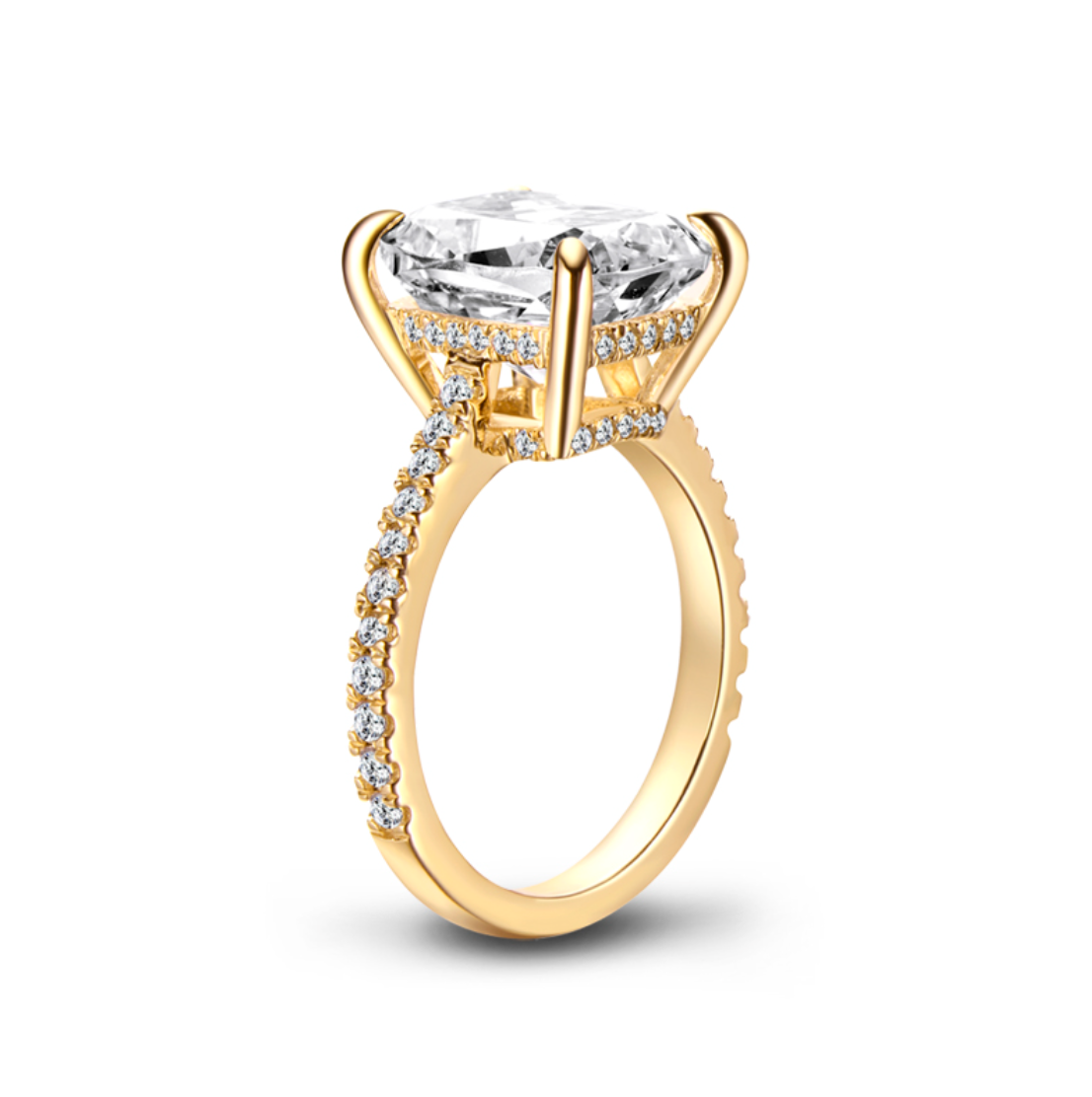 Cushion Cut Ring Solitaire Ring Cushion Moissanite Ring Cushion Cut Diamond Ring For Women Engagement Ring 6 carat ring cushion promise ring gold side