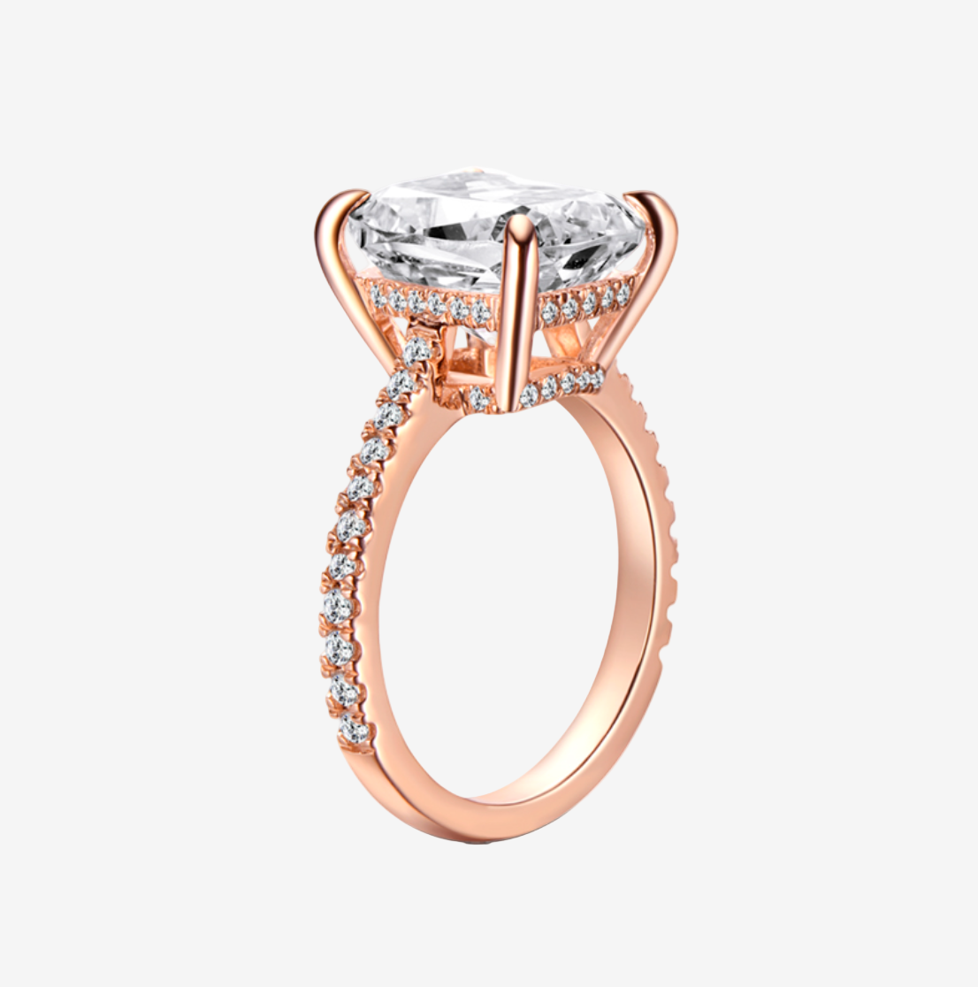 Cushion Cut Ring Solitaire Ring Cushion Moissanite Ring Cushion Cut Diamond Ring For Women Engagement Ring 6 carat ring cushion promise ring rose gold side