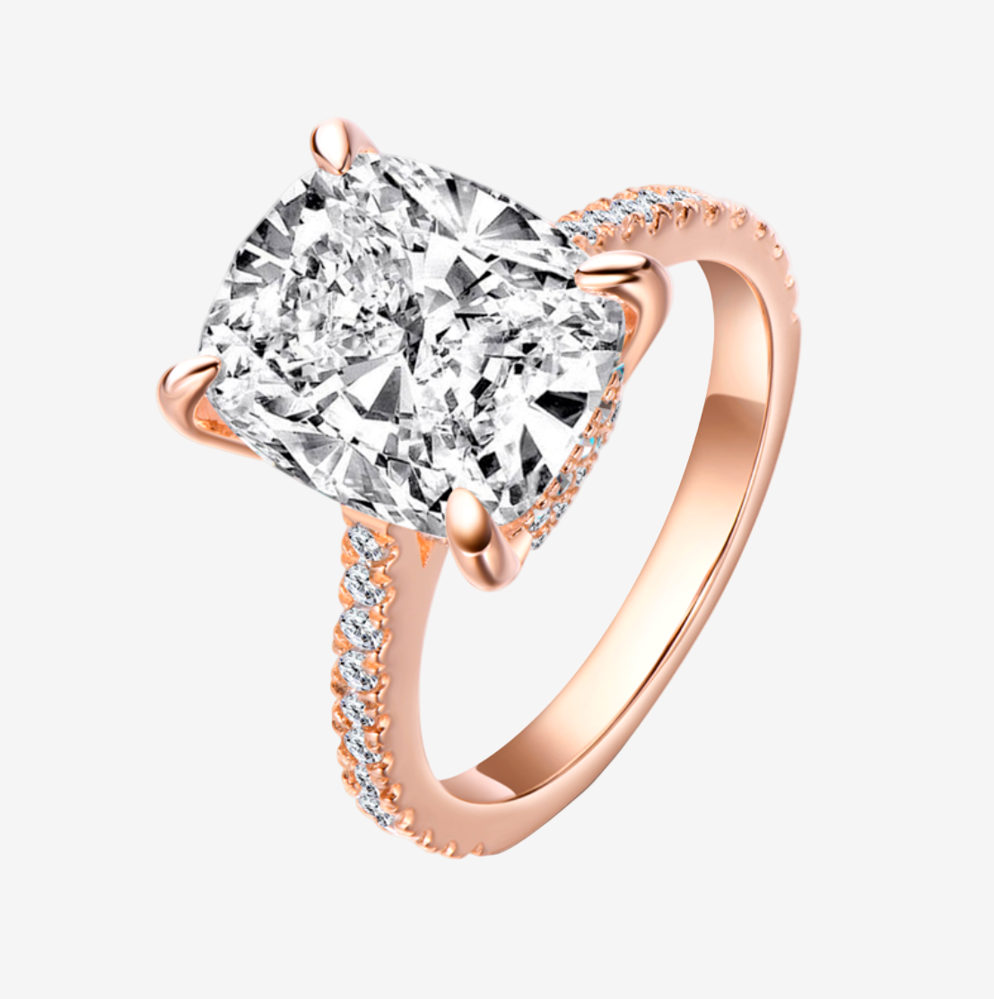 Cushion Cut Ring Solitaire Ring Cushion Moissanite Ring Cushion Cut Diamond Ring For Women Engagement Ring 6 carat ring cushion promise ring rose gold