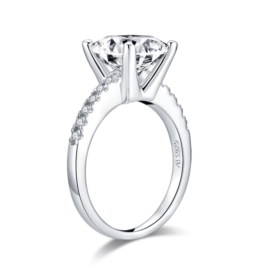 Cushion Cut Engagement Ring, 5 Carats, Halo, Silver by Margalit Rings Travel Ring Vacation Ring back