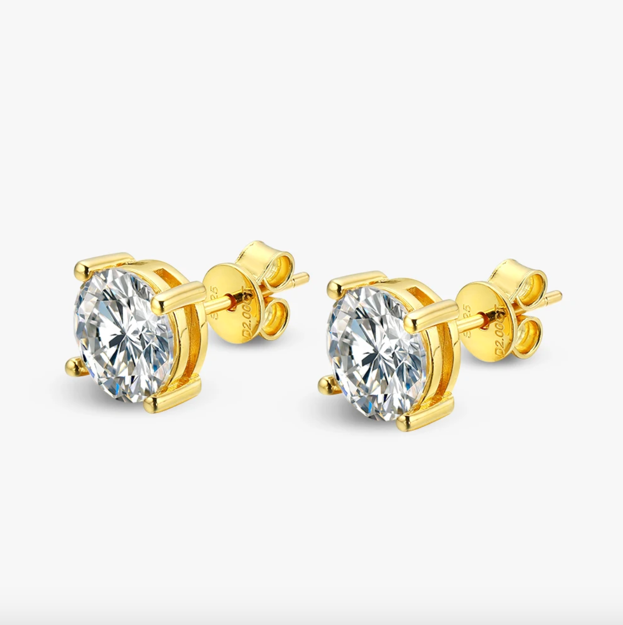 Stud Earrings, 2.6 Ct Diamond, 14K Yellow Gold Plated, Solitaire Wedding Earrings, Minimal Wedding Earrings, Daily Wear online Dainty Stud Earrings