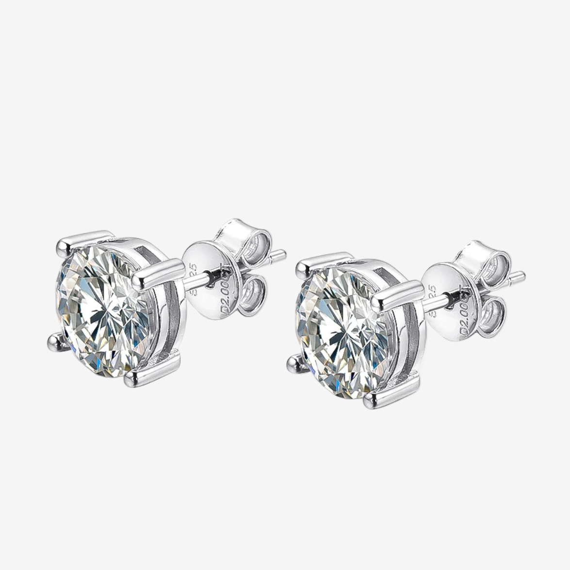 Round 2 Carat Sterling Silver Bridal Wedding Day Studs by Margalit Rings bridal earrings silver