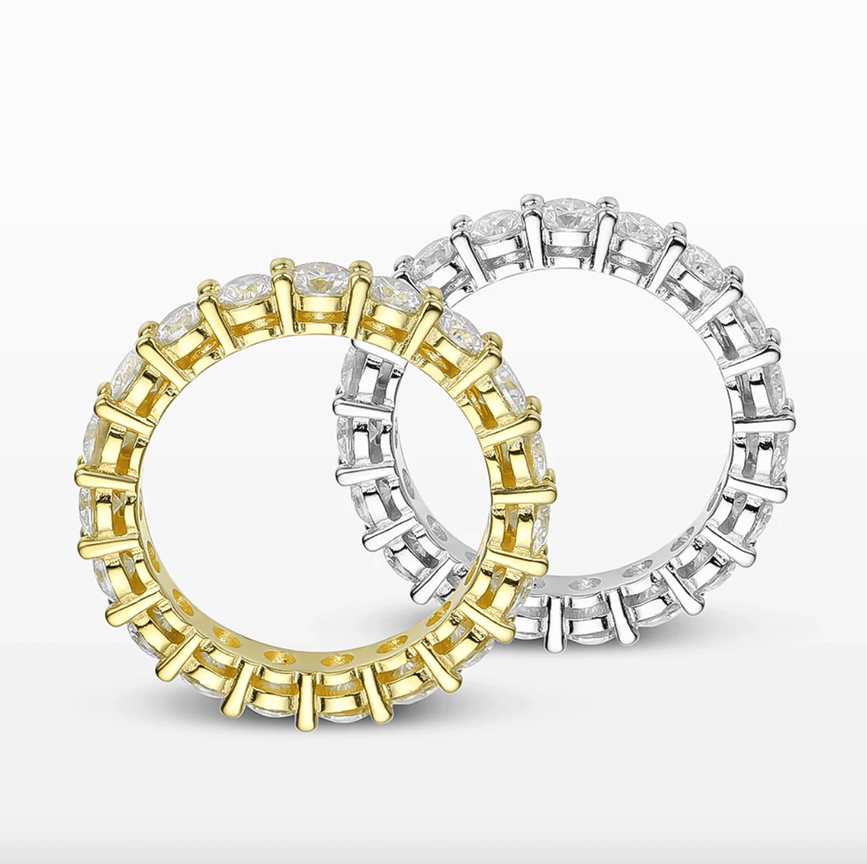 Classic Eternity Ring, Moissanite, 925 Sterling Silver - MargalitRings