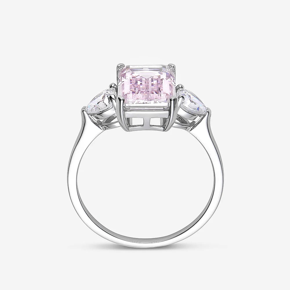 Pink Emerald Cut, 3 Carat Engagement Ring