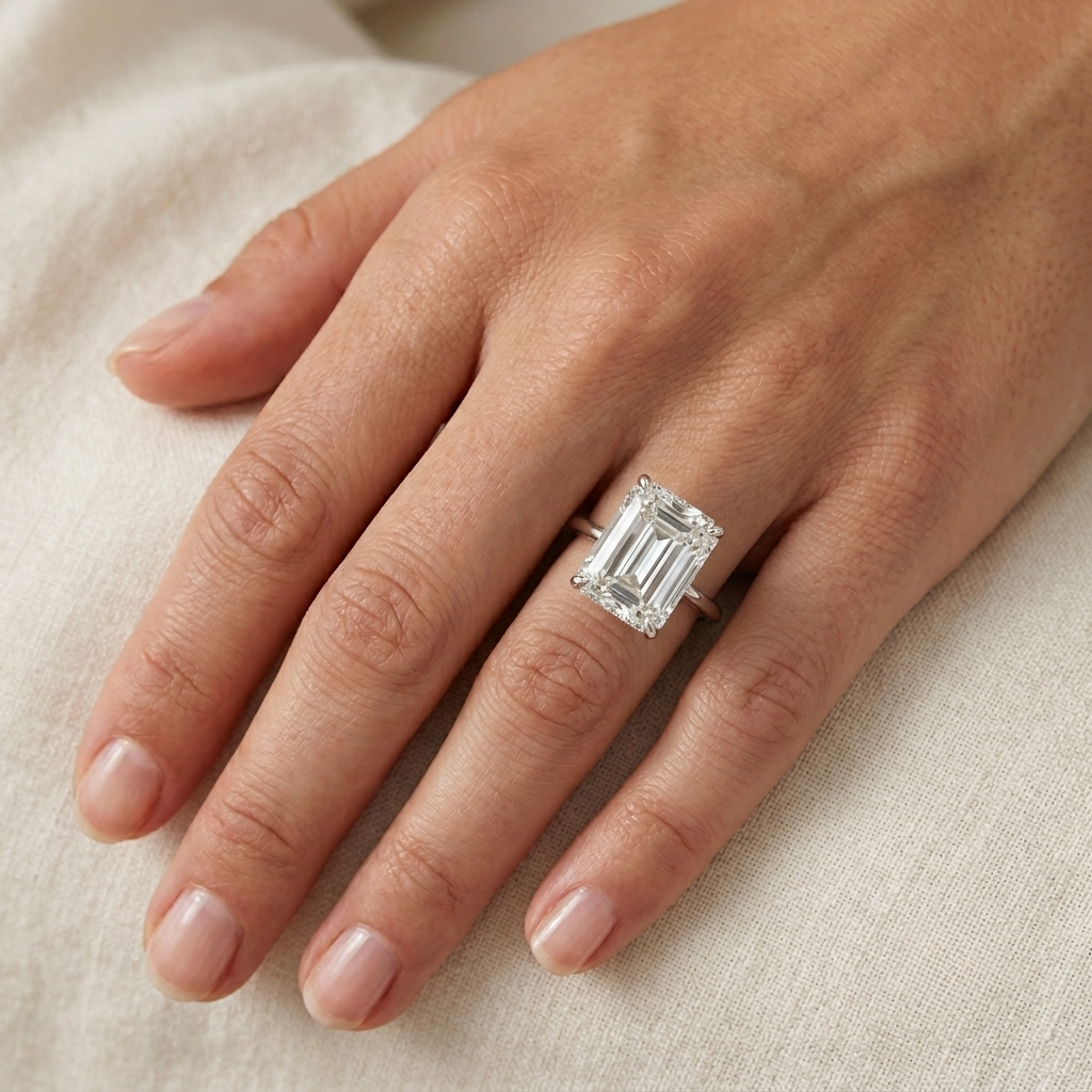 Sofia Richie Engagement Ring, Emerald Cut, 7 carats