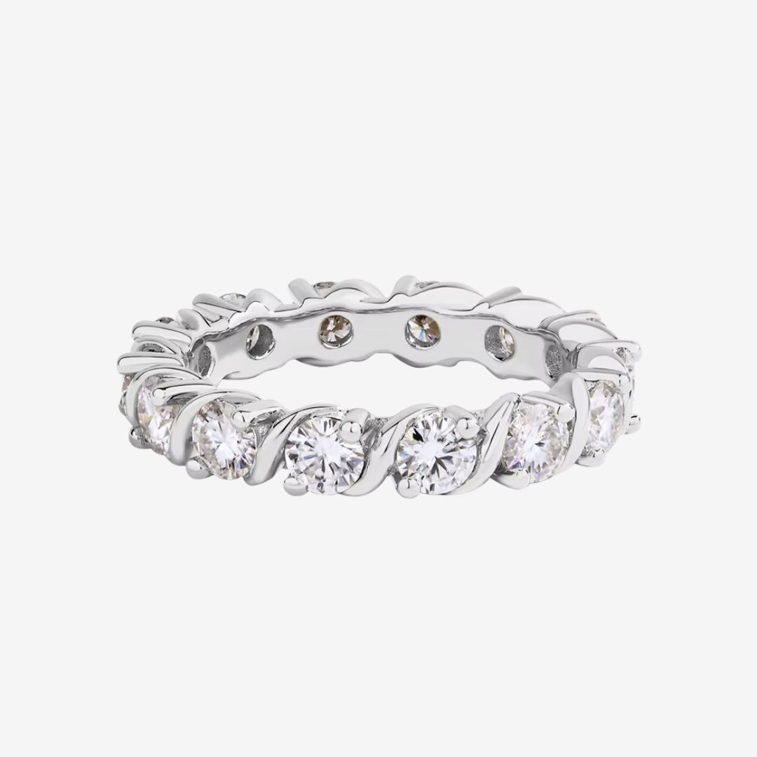 Twisted Diamond Eternity Ring, Sterling Silver by Margalit