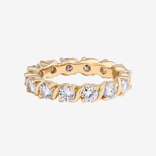 Twisted Diamond Eternity Ring, Yellow Gold by Margalit