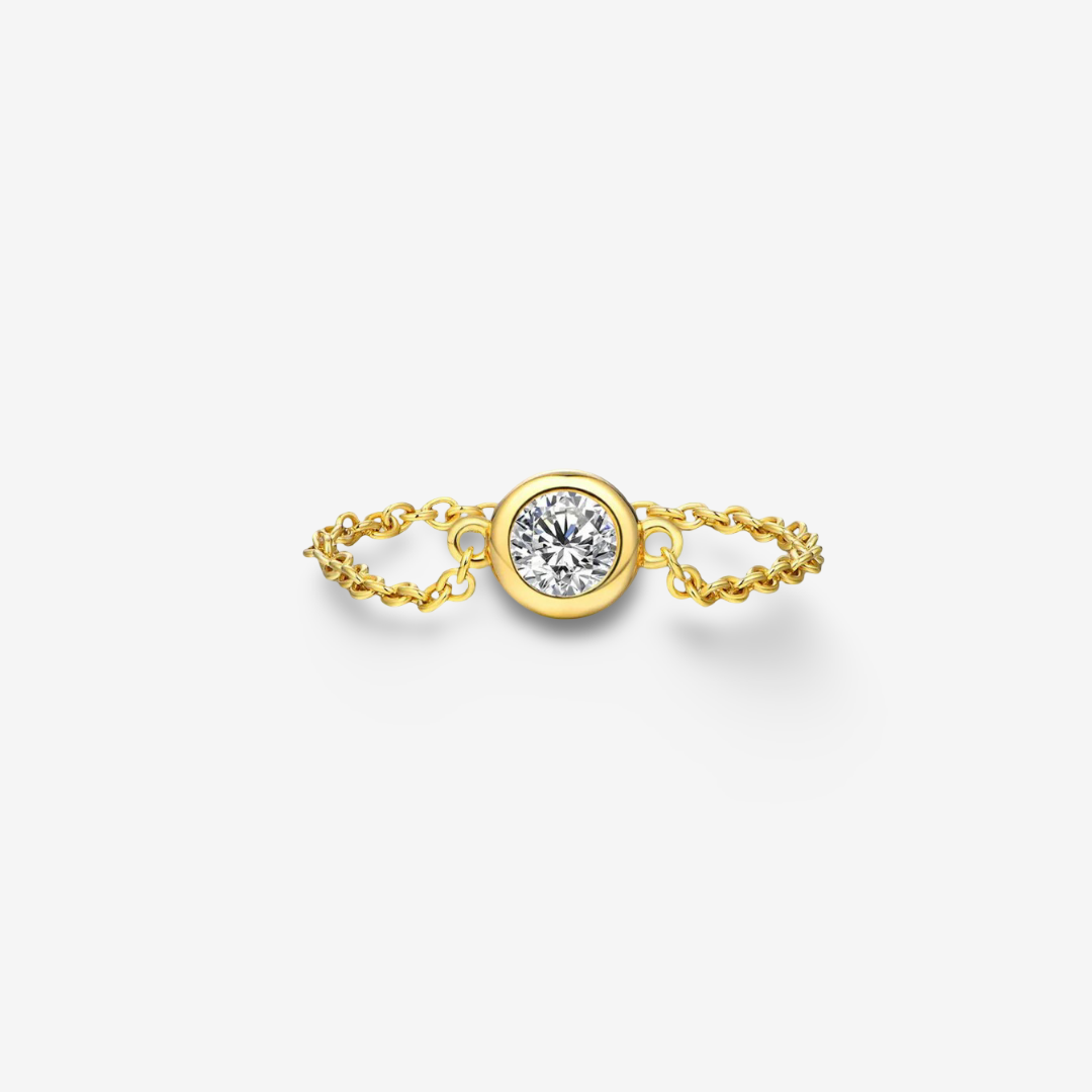 Bezel Set Solitaire Ring, Yellow Gold