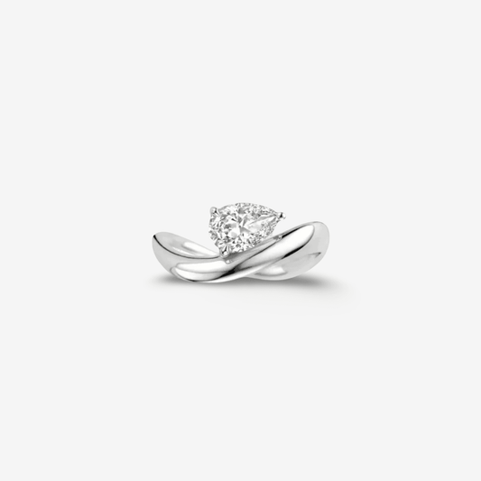 Pear Shape Engagement Ring, 2 Carats, Sterling Silver - MargalitRings