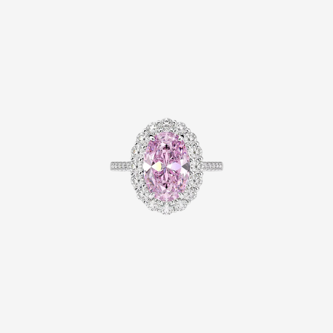 Oval Cut, 5 Carat, Pink Oval, Fancy Pink, Cocktail Ring