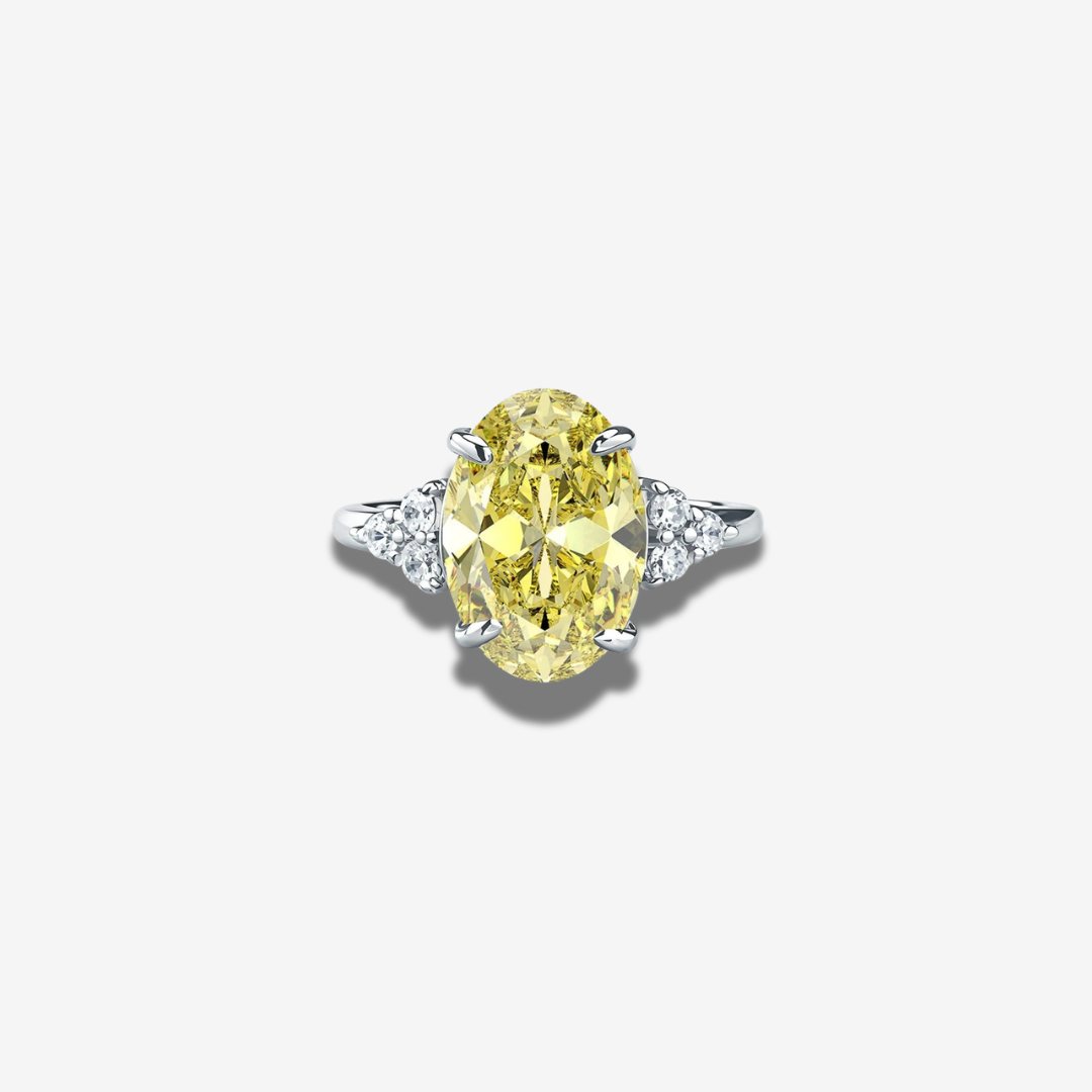 Oval Cut, 4 Carat, Oval Fancy Yellow, Cocktail Ring