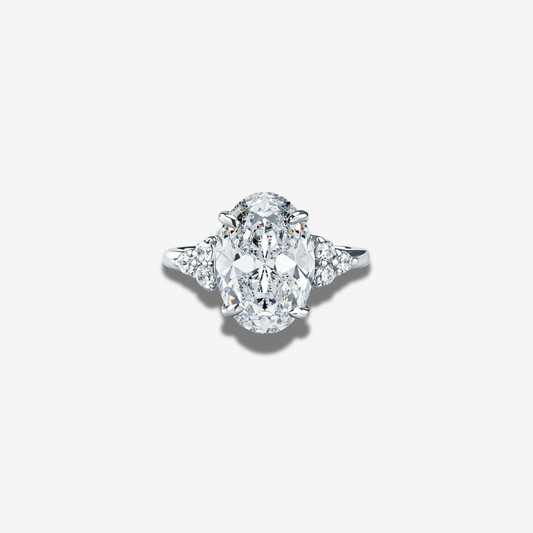Oval Cut, 4 Carat, Colourless, Cocktail Ring