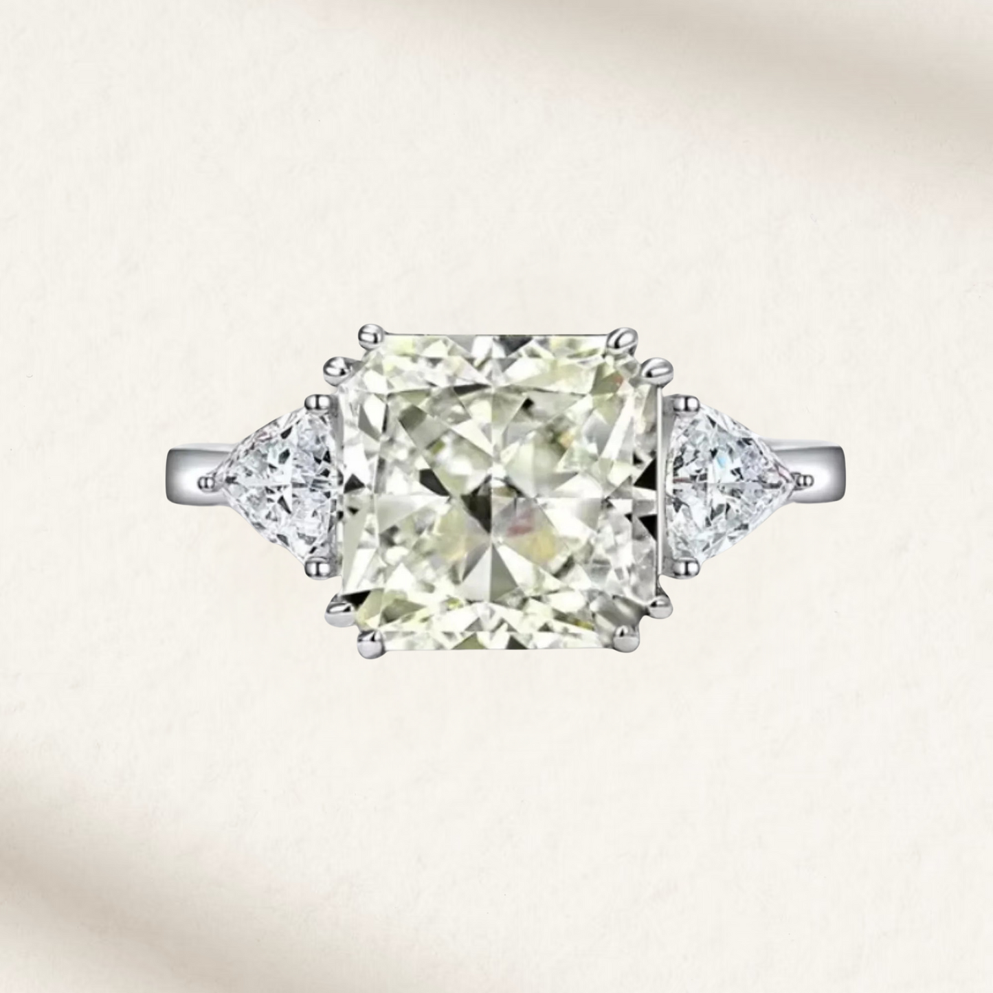 3 Carat, Light Yellow Princess Cut, Cocktail Ring