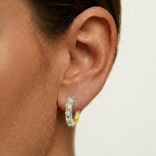 Yellow gold wedding day hoops
