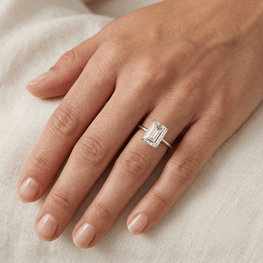 Amal Clooney, Emerald Cut Engagement Ring - MargalitRings