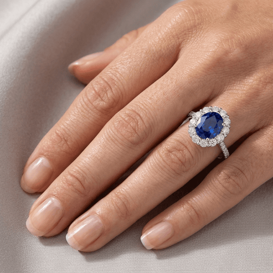 Blue Sapphire Engagement Ring, 2 Carats - MargalitRings