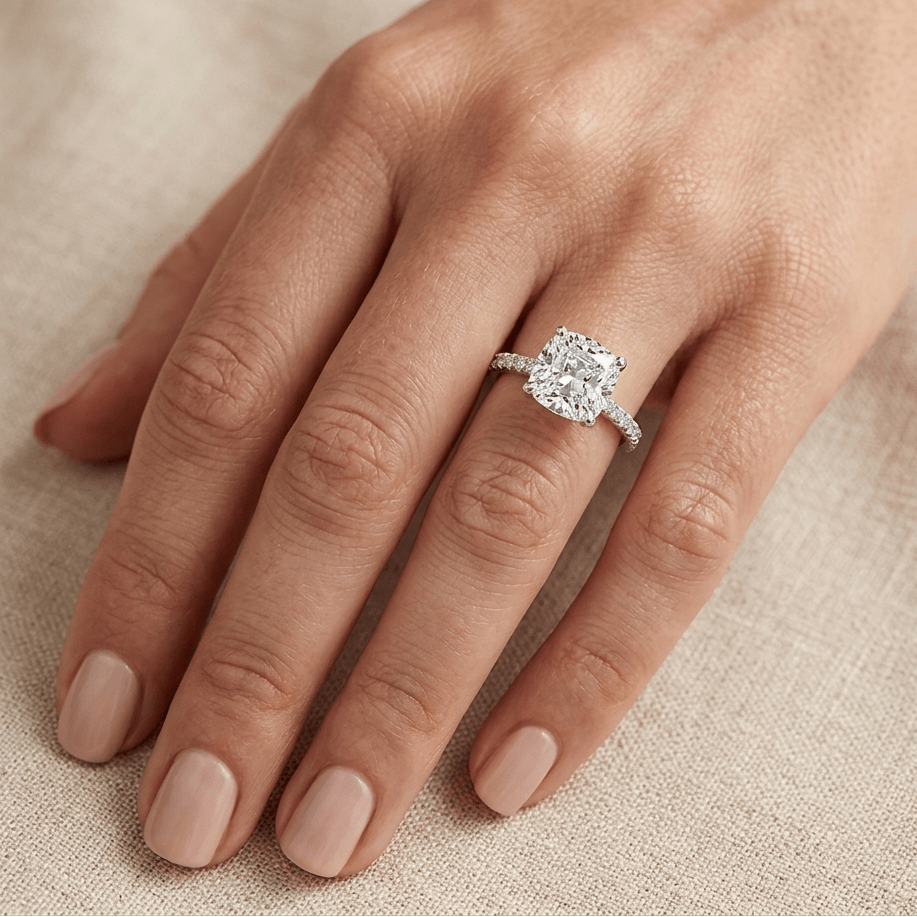 Cushion Cut Engagement Ring, 3.25 Carats - MargalitRings