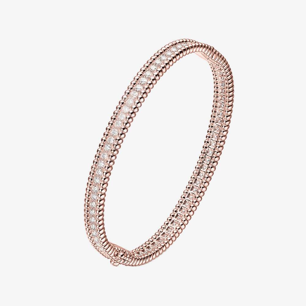 Diamond 1 Row Bangle, Sterling Silver - MargalitRings