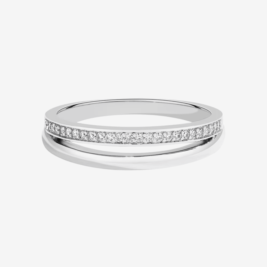 Double Band Eternity Ring, Gold - MargalitRings