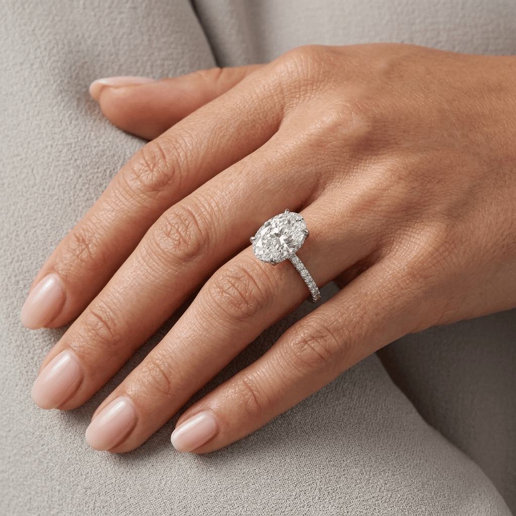 Blake Lively Oval Shape Engagement Ring, 6 Carats - MargalitRings