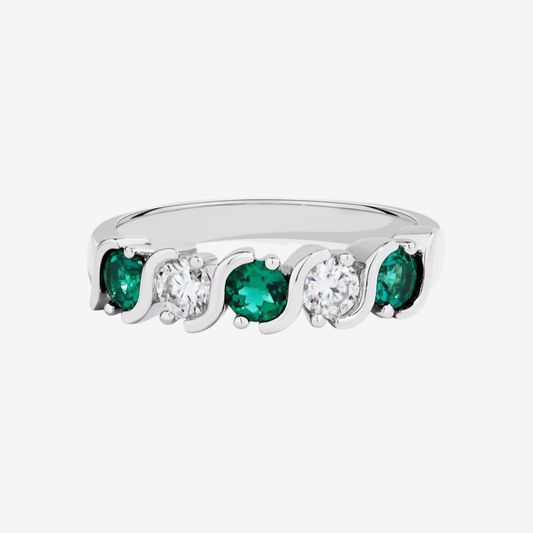 Mixed Gemstone Eternity Ring, Gold - MargalitRings